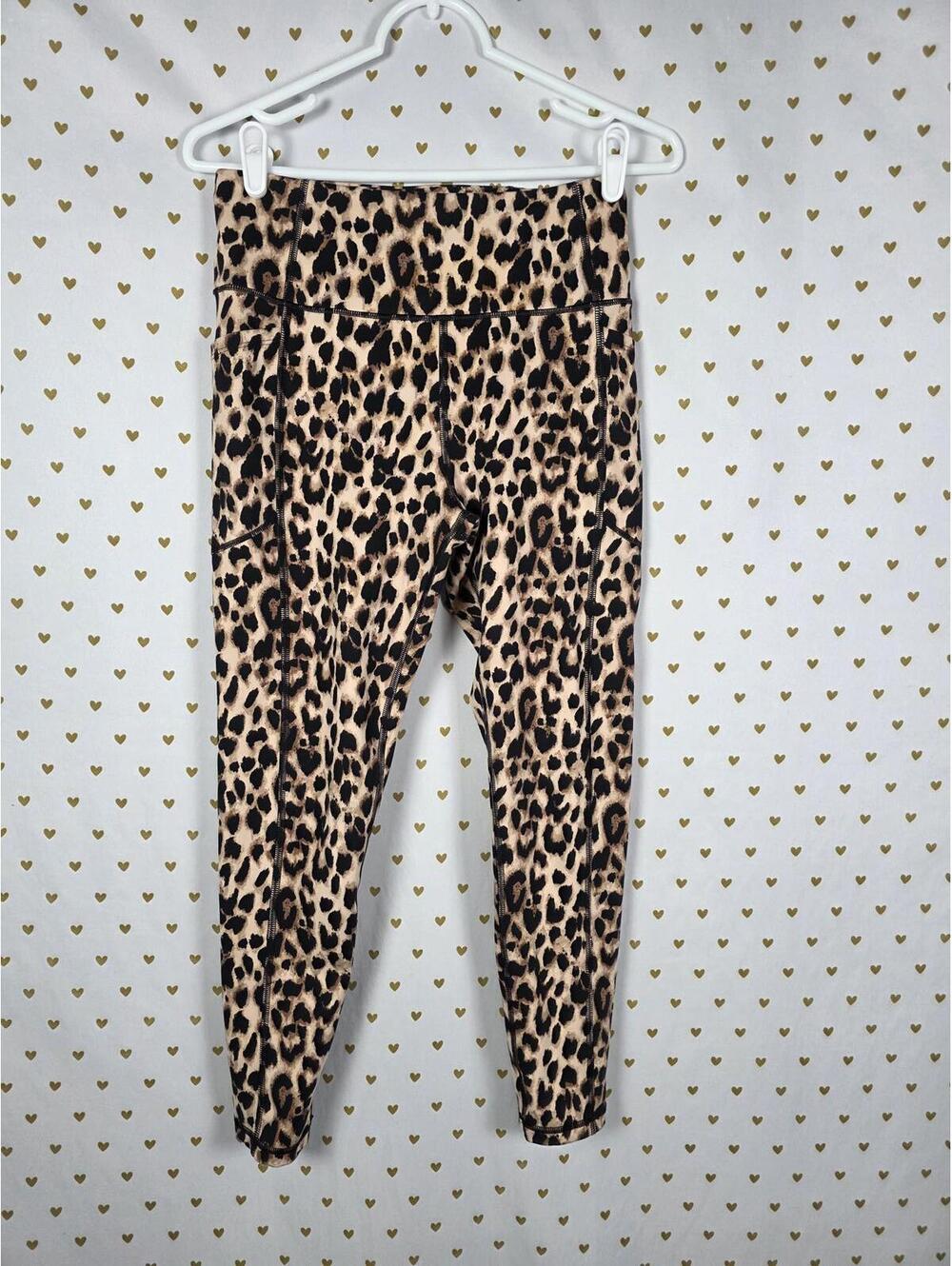 Victorias Secret Animal Print LEOPARD Yoga Pants active leggings sz 10